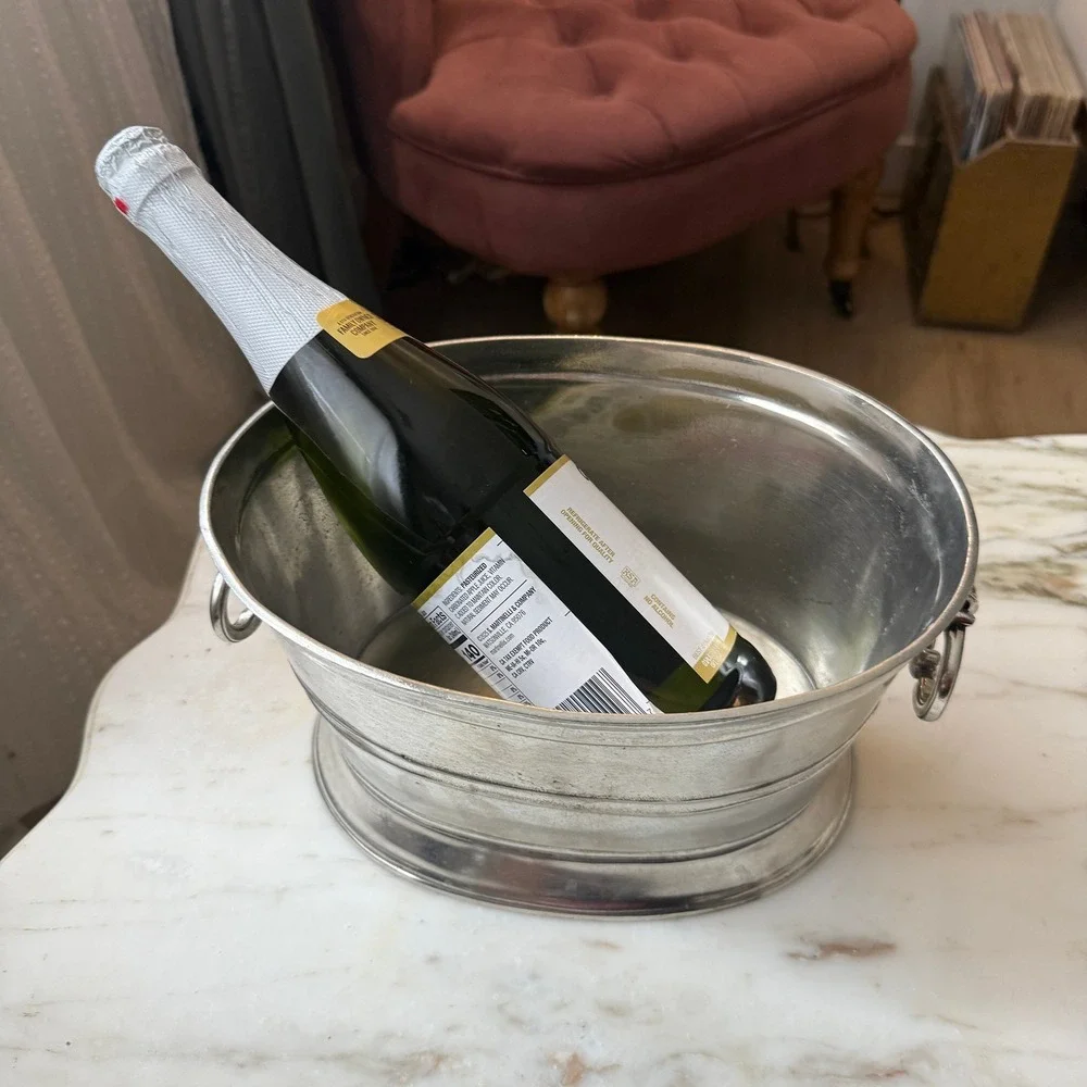 Arte Italica Vintage Italian Pewter Wine Bucket Champagne Ice Bucket Valentines